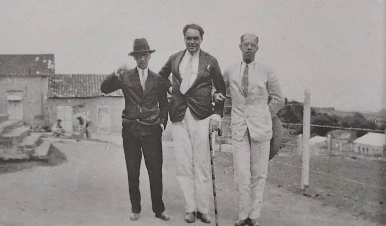 1927 - Manuel Bandeira, Ascenso Ferreira e Mário de Andrade na fazenda de Tarsila do Amaral