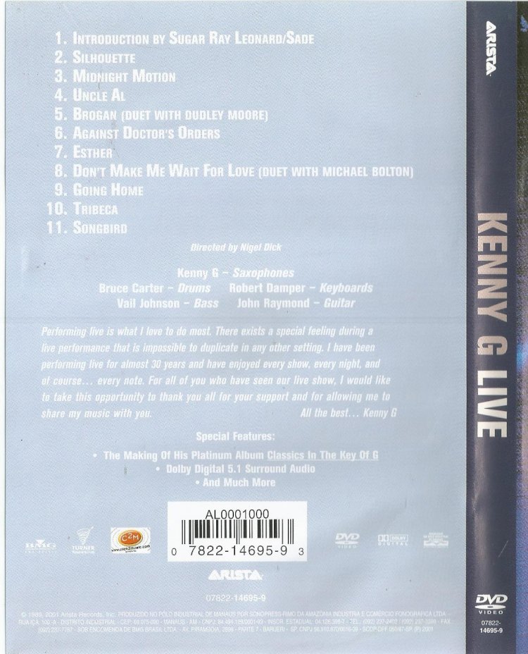 Compre aqui o Dvd - Kenny G Live
