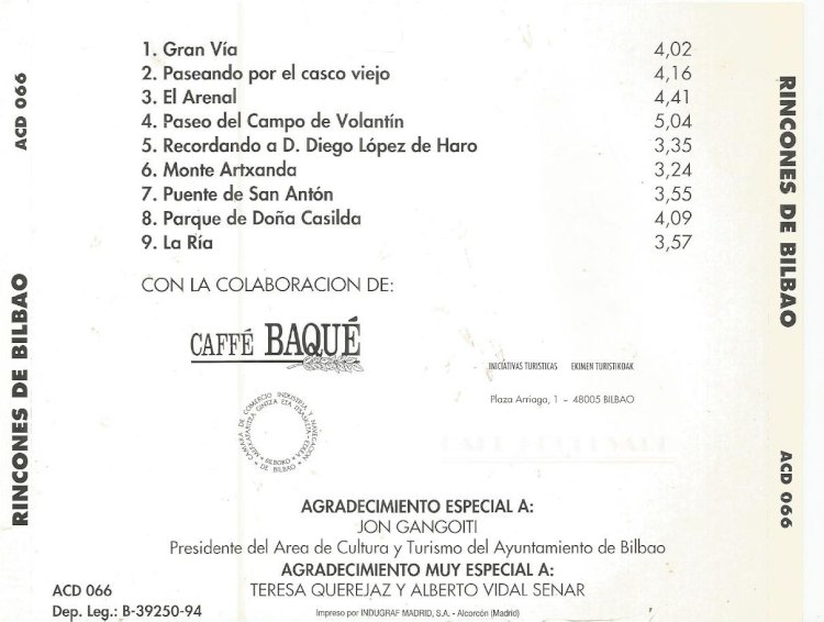 Compre aqui o Cd Rincones de Bilbao - Juan Carlos irizar, Soraia Agirregoikoa