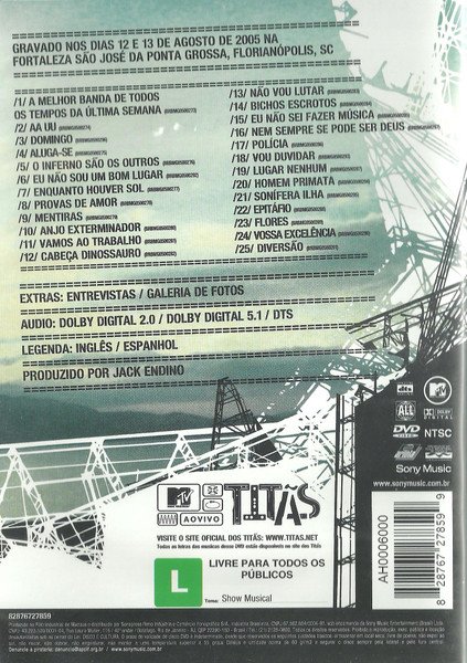 Dvd Titãs ao Vivo MTV, Sony Music